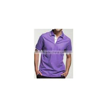 webbing placket t shirt polo men short sleeve with rib