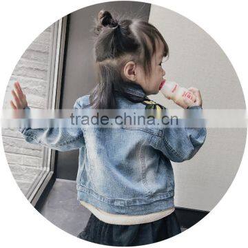 S17643A Autumn Kids Clothes Children Embroidered Denim Jacket photo-5