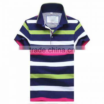 2016 New Design Mens fashion stripe Polo Shirts Customized Logo