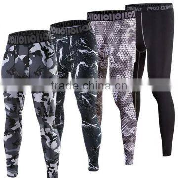 Men's custom dri fit tight fit sport gym leggings pants wholesale