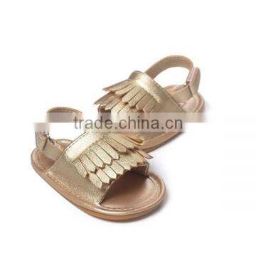 Rubber Sole Wholesale Faux Leather Moccasins Kids Sandals China photo-3