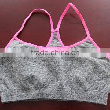 Seamless Grey Melange Double Layer Sexy Sports Bra photo-2