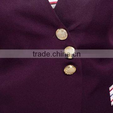 Custom Factory Price Fashion Chantilly Beautiful Burgundy Flight Attendant Uniforms photo-5