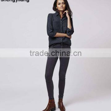 Hot Sale Long Sleeve Woman Shirt in Guangzhou photo-2