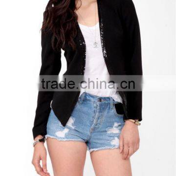 Sequined Open Front Blazer