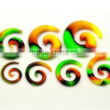 1Set Multicolor Snail Spiral Taper Horn Ear Plug Stretcher Extender photo-2