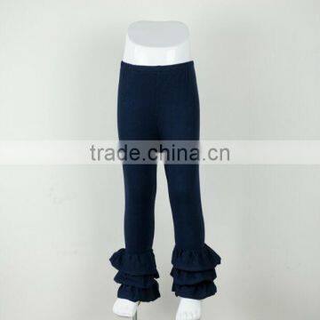 Wholesale new style kids legging girls plain ruffle pants trousers kids ruffles cotton pants for children