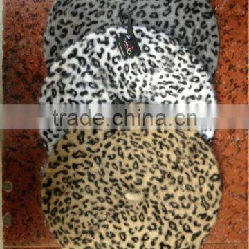 Hot Sale 100% Angora lady's Leopard Print Beret