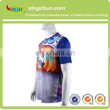 Round Neck 100% Polyester Wholesale Customize Scrawl Dye Sublimation Printing Tee Shirts photo-2