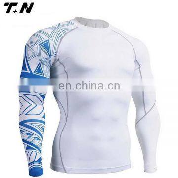 Blank rash guard mma custom made white printed rashguard