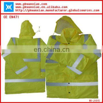 reflective safety raincoat with sealing and waterproof