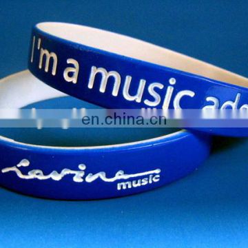 double - layer silicone wristband with 1 color printing