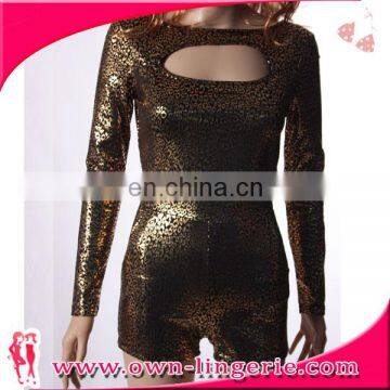 2016 Gold Sequins Fashion Women Long Sleeve Office Lady Jumpsuit photo-3