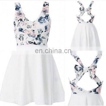 casual sleeveless dress special back design with bow instagram hot selling styles uk clothing