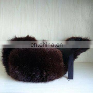 Musquash LEIFENG Round Fur Hat With Cloth or Leather Top for Russian Style photo-6