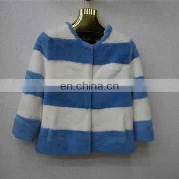 China Supplier Women Fur Garment Rex Rabbit Fur Coat With Dyed Color photo-3