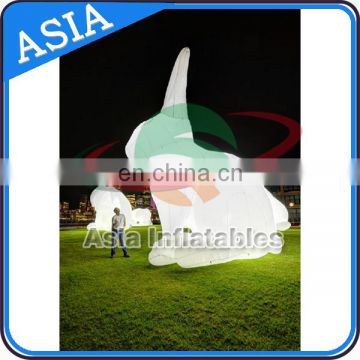 Giant Inflatable lighting rabbit with led light for Easter decoration