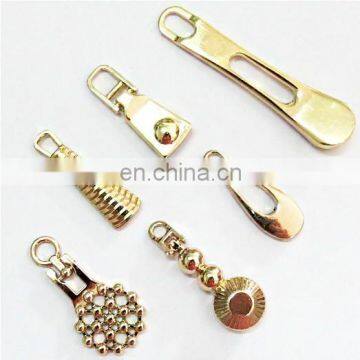 custom metal zipper head handbag fancy zipper pulls