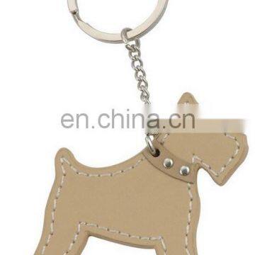 Hot Sale Fashion Souvenir PU dog shape leather keychain