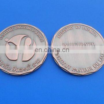 Embossing Vintage Copper Souvenir Coin Metal Alloy Coin, Institut Pasteur Du Laos