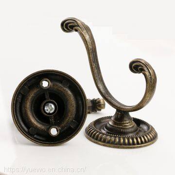 Home Decoration Copper Hook Single Hook Door After Cap Hook Antique Chinese Wind Carved Flowers Made in China photo-3