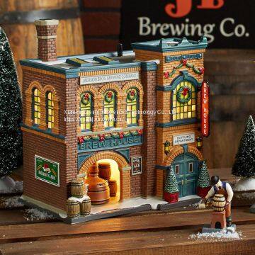 X\'mas LED Lights Christmas House Customized European-style Creative Christmas Decoration House LED Night Light Simulation Cookie House Resin Crafts Decoration photo-5