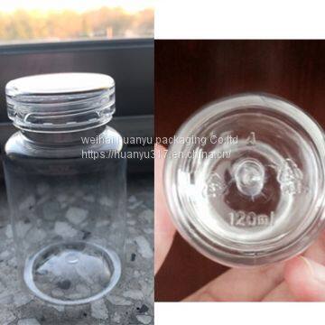 Transprant Recyclable Food Grade Drug Use Round Fine Plastic Pet Bottle Manufacturers with PS Cap