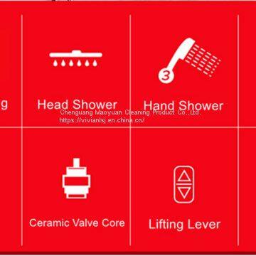 Black Color Big Rainfall Shower Set Woman Shower Sprayer Bathroom Head Shower photo-5