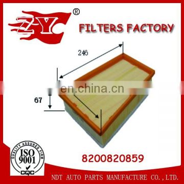 car air filter used for SCENIC III (JZ0/1_) 1.6 16V (JZ0U) OEM NO.8200820859