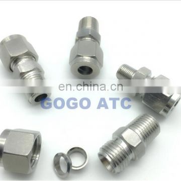 High quality quick coupler ZG 1/4'' male thread O.D 3 mm hard tube stainless steel straight connectors welded hydraulic fittings