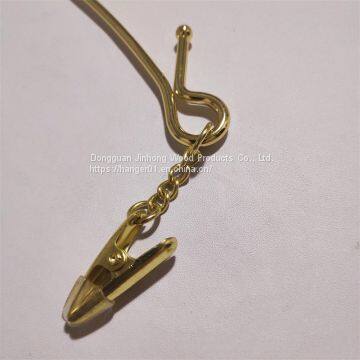 Wholesale Good Quality Socks Bra Underwear Hangers Gold Metal Hanger With 2 Clips Clothes Rack photo-4