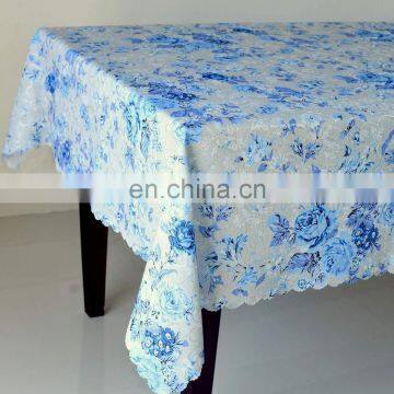 Polyester linen digital print rectangle Italian table cloth