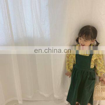 Korean children's wear 2020 autumn and winter girls suspender skirt children's brushed suspender skirt middle and small children