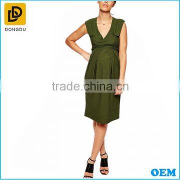 Wholesale custom fashion bodycon sleeveless midi maternity office dresses for pregnant women