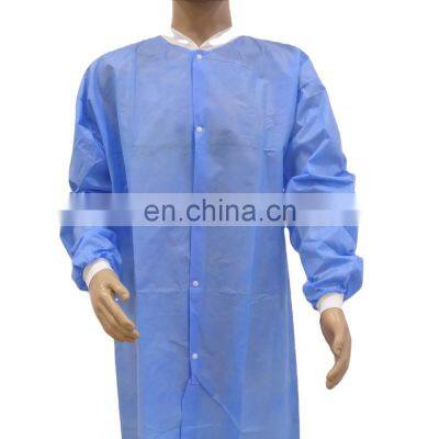 Disposable breathable lab coats with knit cuffs