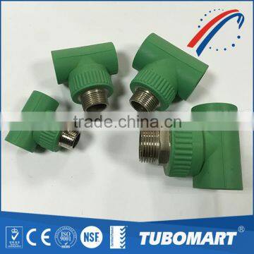 Heat Resistant ppr male / female tee fitting ppr pipe union with easy to fix