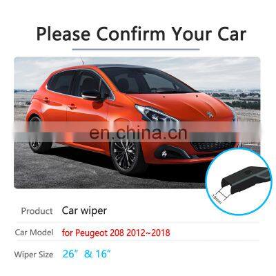 for Peugeot 208 2012~2018 Car Wiper Blades Front Windscreen Windshield Wipers Car Accessories Stickers 2013 2014 2015 2016 2017 photo-2