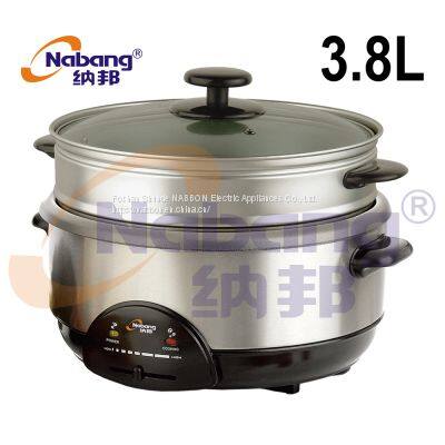 3.8L Multi Function Hot Pot Electric Cooker with Steamer