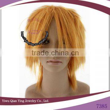 good quality synthetic coaplay brown short male wig