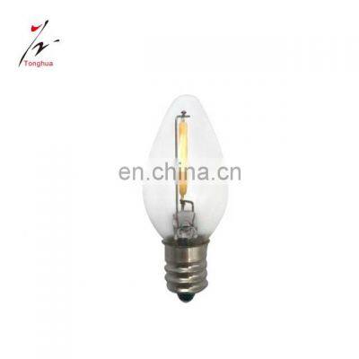 Tonghua Vintage Small Candle Light C7 LED Filament Edison Bulb E12 0.6W 1W Indoor Decorative Pendant Hanging Light Bulb