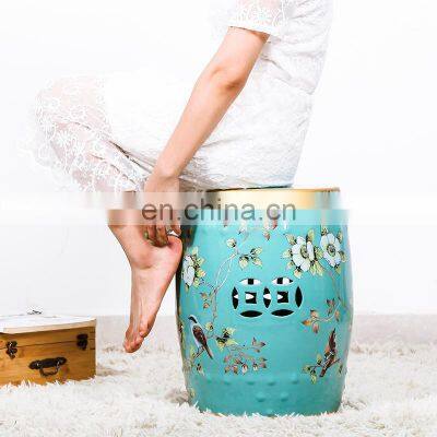 luxury hotel living room decorative chinese dressing room ceramic drum stool