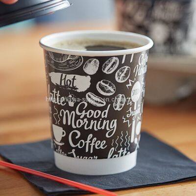 Disposable coffee shop double wall paper cups 8 oz wholesale manufacturers