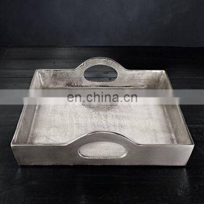 aluminum cast nickel plated decoration tray