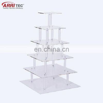 Retail Store Cupcake Stand Holder Clear Square 105 Cup 6 Tiers Acrylic Cupcake Shelf photo-5