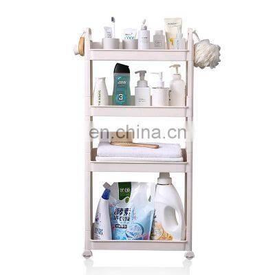 Narrow Home Kitchen Storage 4 Tiers Slim Trolley Cart Bathroom Kitchen Trolley Storage Organizer Kitchen Cart With Wheels photo-4