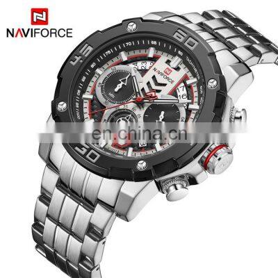 Naviforce 9175 SW men's watch top brand luxury watch military 3ATM waterproof stainless steel multi-function timing quartz watch