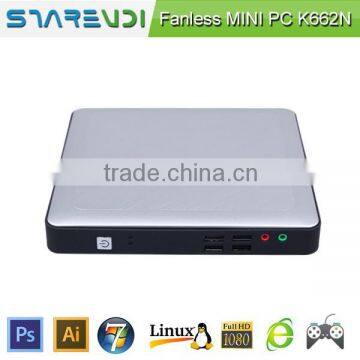 sharevdi smart desktop pc K662N ubuntu os quad core processor fanless motherboard support USB printer/USB printer