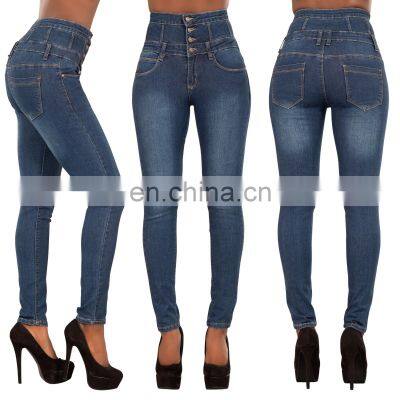 Womens new design High Waisted Ripped Knee Jeans Ladies Skinny Stretchy Jeggings Pants Size