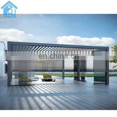 Pergola Gazebo Rairproof Motorised Sauna Automatic Roof Steel Aluminum Metal 3*6 Factory Outdoor Aluminium Alloy 6063-T5 Support