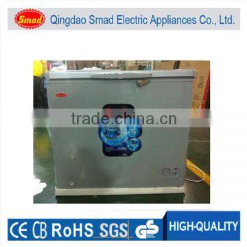 single solid open door quick freezing freezer with lock and key and lamp